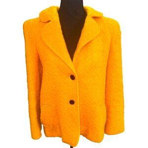Vintage Boiled Wool Yellow Marigold Gallant Blazer Designer Coat Old Money City